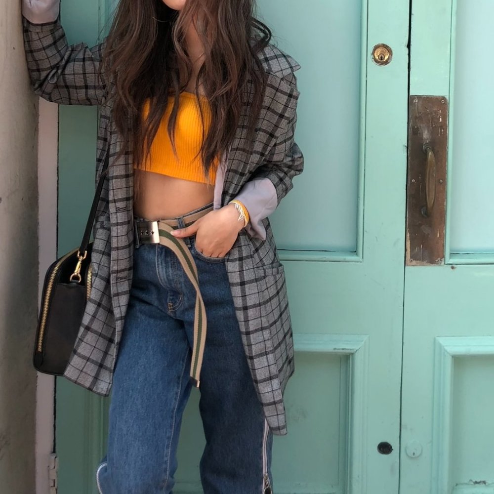 LF Plaid Grey Blazer